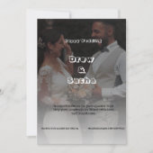 Schwarz-Weiß-Einfache Hochzeit Einladung (Vorderseite)