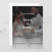 Schwarz-Weiß-Einfache Hochzeit Einladung (Vorne/Hinten)