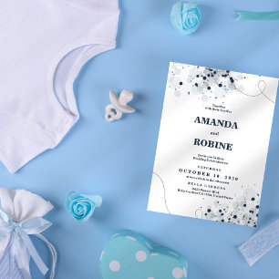 Schwarz-Weiß-Einfache Hochzeit Einladung