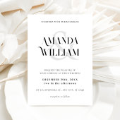 Schwarz-Weiß-Einfache Hochzeit Einladung