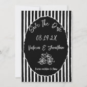 Schwarz-Weiß-Einfache Hochzeit retten das Datum Save The Date (Vorderseite)