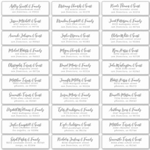 Schwarz-Weiß-Einfache Hochzeitsgast-Adresse Aufkleber