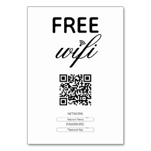 Schwarz-Weiß-Einfache-Kostenlose-Wi-Fi-QR-Code-Pla Tischnummer