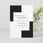 Schwarz-Weiß einfache minimalistische Chic Moderne Einladung (Stehend Vorderseite)