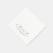 Schwarz/Weiß Einfache Minimalistische Hochzeit Serviette (Ecke)