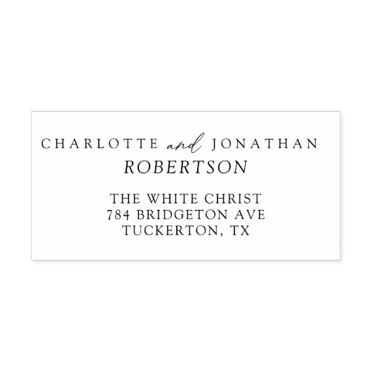 Schwarz-Weiß-Einfache, moderne Adresse Gummistempel (Prägung)