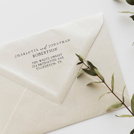 Schwarz-Weiß-Einfache, moderne Adresse Gummistempel