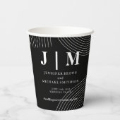 Schwarz-Weiß-Einfache moderne Drinks Hochzeit Pappbecher (Rückseite)