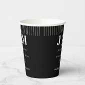 Schwarz-Weiß-Einfache moderne Drinks Hochzeit Pappbecher (Links)