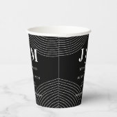 Schwarz-Weiß-Einfache moderne Drinks Hochzeit Pappbecher (Rechts)