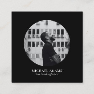 Schwarz-Weiß-einfache moderne Foto-Social-Media-Sq Quadratische Visitenkarte