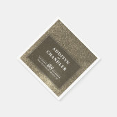 Schwarz-Weiß-Einfache Moderne HochzeitGold-Glitzer Serviette (Ecke)