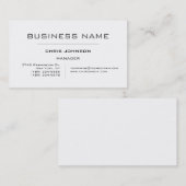 Schwarz/Weiß - Einfache, moderne Manager-Visitenka Visitenkarte (Vorne/Hinten)