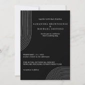 Schwarz-Weiß-Einfache moderne Minimal Geometrie Einladung (Vorderseite)