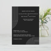 Schwarz-Weiß-Einfache moderne Minimal Geometrie Einladung (Stehend Vorderseite)