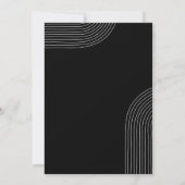 Schwarz-Weiß-Einfache moderne Minimal Geometrie Einladung (Rückseite)