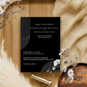 Schwarz-Weiß-Einfache moderne Minimal Geometrie Einladung