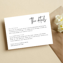 Schwarz-Weiß-Einfache moderne Minimalistische Hoch Begleitkarte