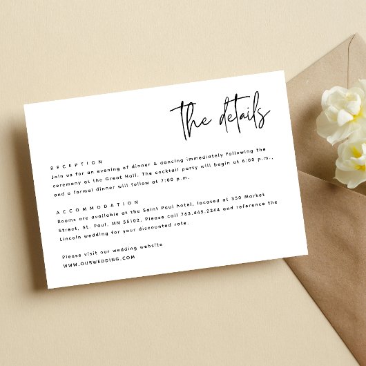 Schwarz-Weiß-Einfache moderne Minimalistische Hoch Begleitkarte