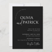 Schwarz-Weiß-Einfache moderne Minimalistische Hoch Einladung (Vorderseite)