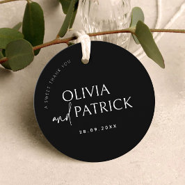 Schwarz-Weiß-Einfache moderne Minimalistische Hoch Geschenkanhänger