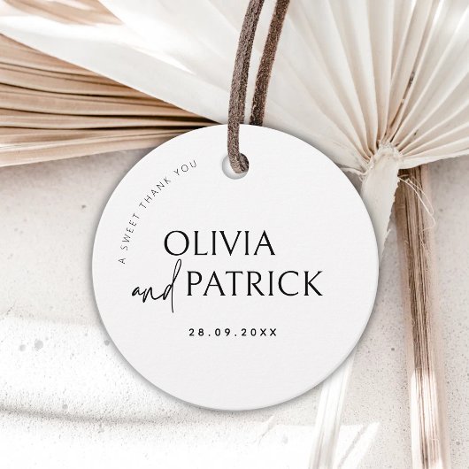 Schwarz-Weiß-Einfache moderne Minimalistische Hoch Geschenkanhänger