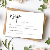 Schwarz-Weiß-Einfache moderne Minimalistische Hoch RSVP Karte