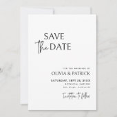 Schwarz-Weiß-Einfache moderne Minimalistische Hoch Save The Date (Vorderseite)
