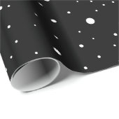 Schwarz-Weiß-Einfache moderne Raindrops-Muster Geschenkpapier (Rolleneckpunkt)