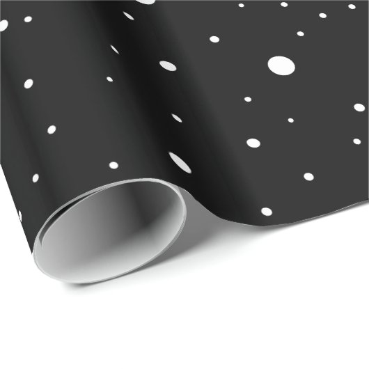 Schwarz-Weiß-Einfache moderne Raindrops-Muster Geschenkpapier (Rolleneckpunkt)