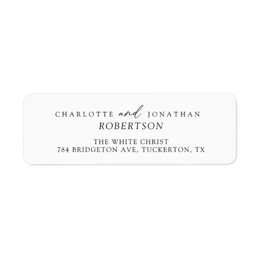 Schwarz-Weiß-Einfache moderne Rücksendeadresse (Vorne)