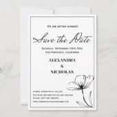 Schwarz-Weiß-Einfache Moderne Save the Date (Vorderseite)