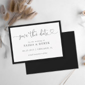 Schwarz-Weiß-Einfache Moderne Save the Date