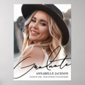 Schwarz Weiß Einfaches Foto Abschlussfeier Schild (Vorne)