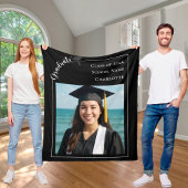 Schwarz-weiß einfaches modernes Foto Absolvent Fleecedecke
