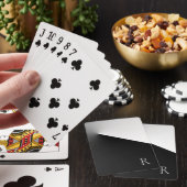 Schwarz-Weiß einfaches Monogramm Spielkarten (In Situ)