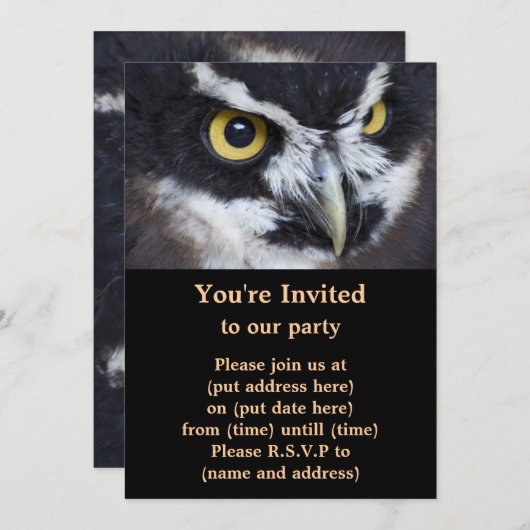 Schwarz-Weiß Einladung (Vorne/Hinten)