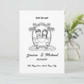 Schwarz-Weiß-🎶 Einladung (Stehend Vorderseite)