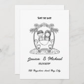 Schwarz-Weiß-🎶 Einladung (Vorne/Hinten)