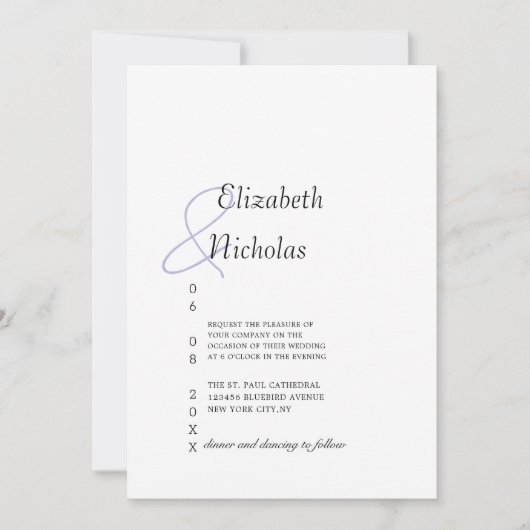 Schwarz-Weiß-Einladung Einladung (Vorderseite)