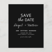 Schwarz-Weiß-Einladung Save the Date (Rückseite)