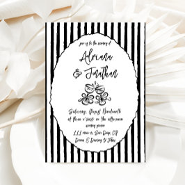 Schwarz-Weiß-Einladung zum Hochzeitsfeiern Einladung