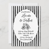 Schwarz-Weiß-Einladung zum Hochzeitsfeiern Einladung (Vorderseite)