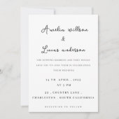 Schwarz-Weiß-Einladung zur einfachen minimalistisc Einladung (Vorderseite)