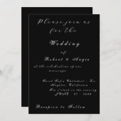 Schwarz-Weiß-Einladung zur Hochzeit Einladung (Vorne/Hinten)