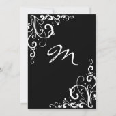 Schwarz-Weiß-Einladung zur Hochzeit Einladung (Rückseite)