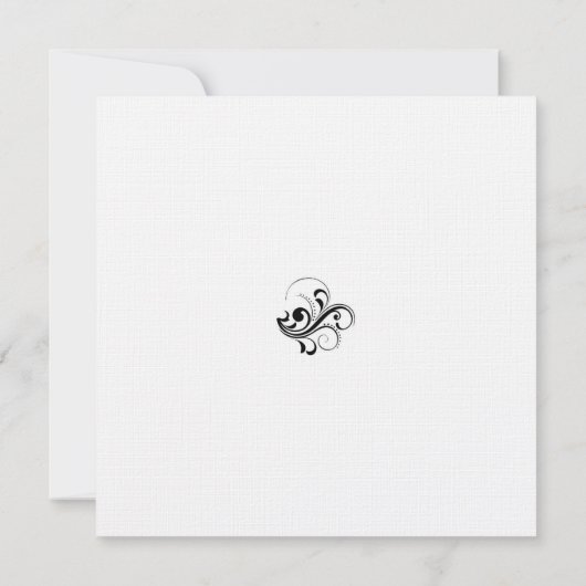 Schwarz-Weiß-Einladung zur Hochzeit Einladung (Rückseite)