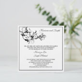 Schwarz-Weiß-Einladung zur Hochzeit Einladung (Stehend Vorderseite)