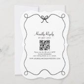 Schwarz-Weiß-Einladung zur Hochzeit mit QR-Code Einladung (Rückseite)