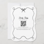Schwarz-Weiß-Einladung zur Hochzeit mit QR-Code Einladung (Rückseite)